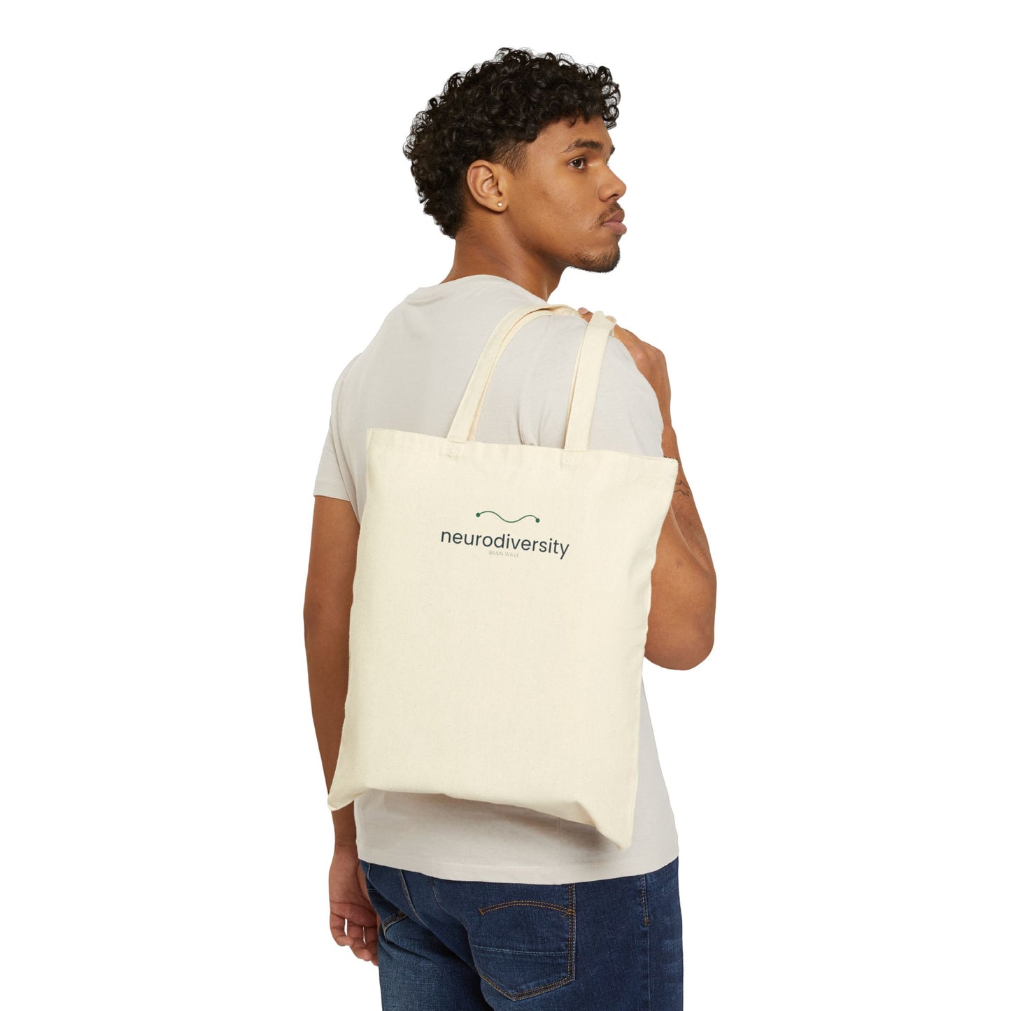 Neurodiversity Canvas Tote Bag — Minimalist Awareness Grocery & Book Tote